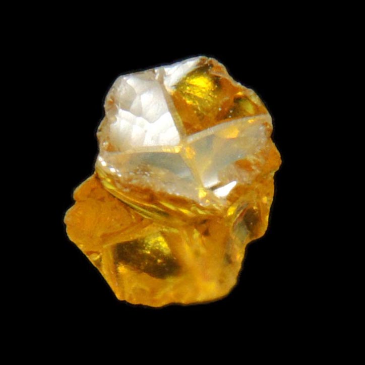 Diamond (0.31 carat fancy intense-yellow cavernous cubic uncut rough diamond) from Mbuji-Mayi, 300 km east of Tshikapa, Democratic Republic of the Congo