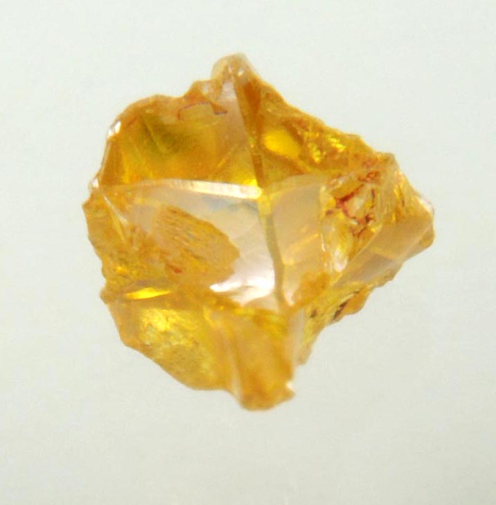 Diamond (0.37 carat fancy intense-yellow cavernous cubic uncut rough diamond) from Mbuji-Mayi, 300 km east of Tshikapa, Democratic Republic of the Congo