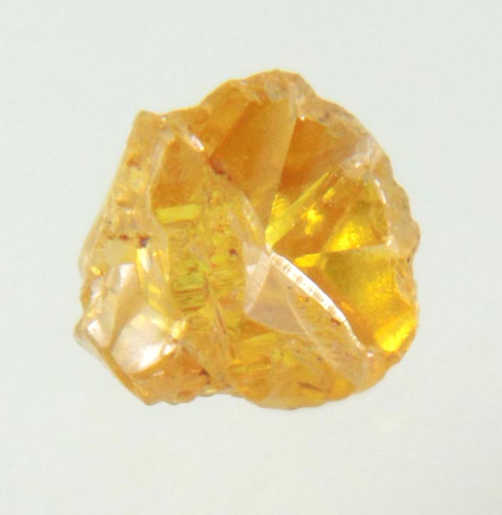 Diamond (0.44 carat fancy intense-yellow cavernous cubic uncut rough diamond) from Mbuji-Mayi, 300 km east of Tshikapa, Democratic Republic of the Congo