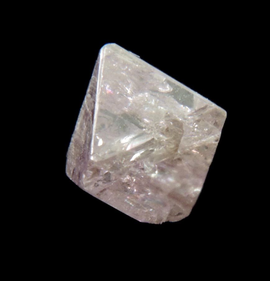 Diamond (0.78 carat pink-gray octahedral uncut diamond) from Sakha (Yakutia) Republic, Siberia, Russia