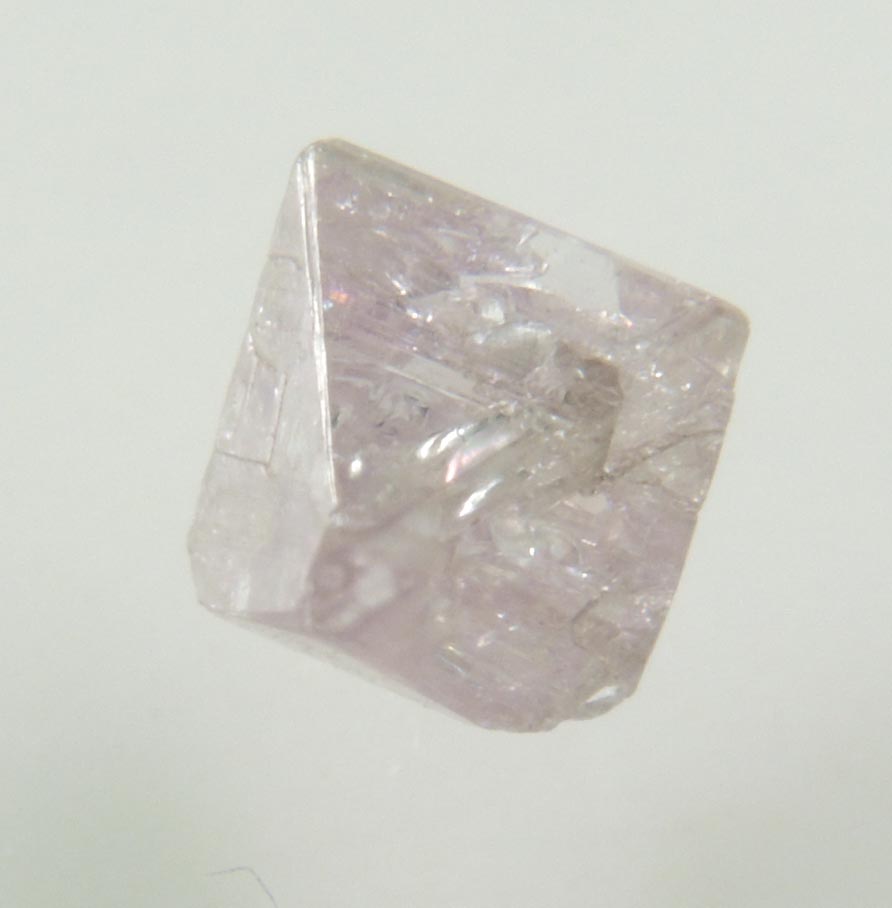 Diamond (0.78 carat pink-gray octahedral uncut diamond) from Sakha (Yakutia) Republic, Siberia, Russia