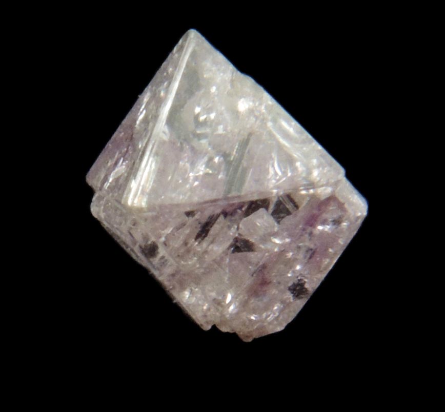 Diamond (0.78 carat pink-gray octahedral uncut diamond) from Sakha (Yakutia) Republic, Siberia, Russia