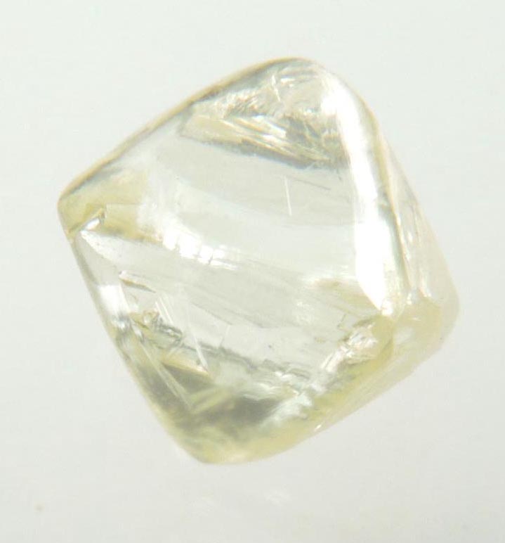 Diamond (0.86 carat yellow gem-quality cuttable octahedral uncut diamond) from Jwaneng Mine, Naledi River Valley, Botswana