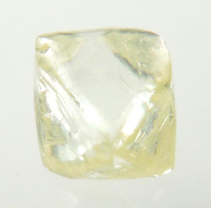 Diamond (0.86 carat yellow gem-quality cuttable octahedral uncut diamond) from Jwaneng Mine, Naledi River Valley, Botswana