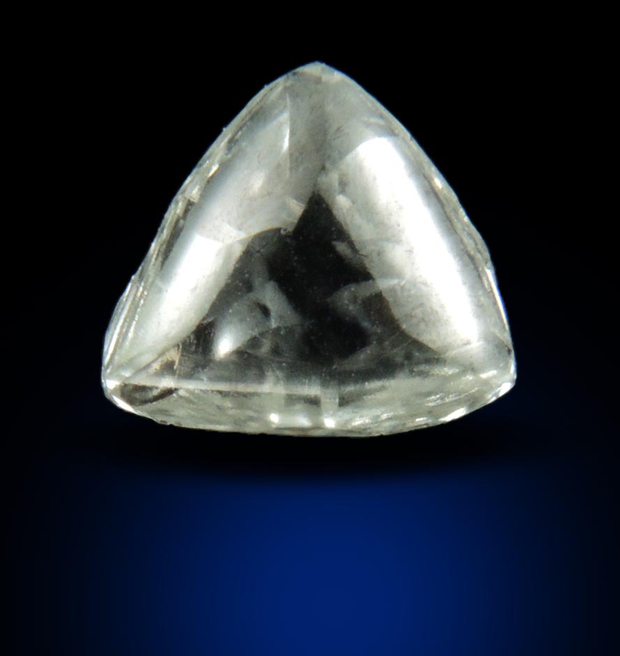 Diamond (0.75 carat cuttable very-pale-yellow macle, twinned crystal) from Diavik Mine, East Island, Lac de Gras, Northwest Territories, Canada