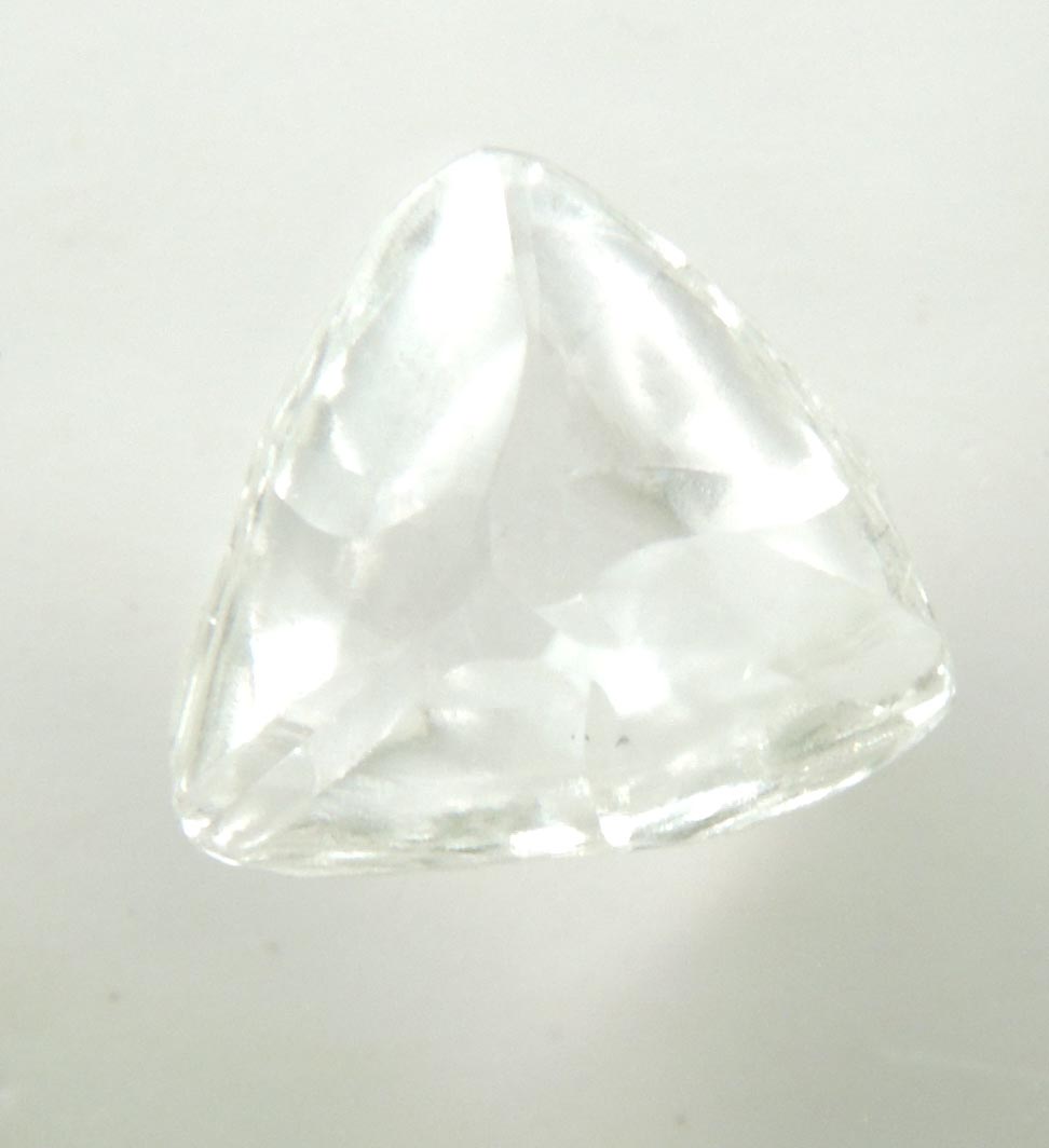 Diamond (0.75 carat cuttable very-pale-yellow macle, twinned crystal) from Diavik Mine, East Island, Lac de Gras, Northwest Territories, Canada