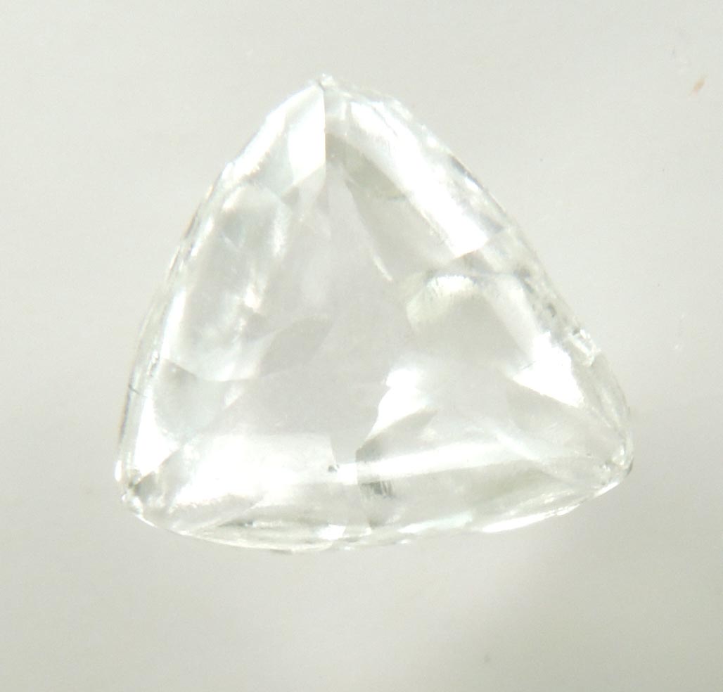 Diamond (0.75 carat cuttable very-pale-yellow macle, twinned crystal) from Diavik Mine, East Island, Lac de Gras, Northwest Territories, Canada