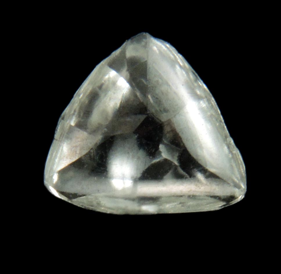Diamond (0.75 carat cuttable very-pale-yellow macle, twinned crystal) from Diavik Mine, East Island, Lac de Gras, Northwest Territories, Canada