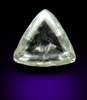 Diamond (0.74 carat cuttable very-pale-yellow macle, twinned uncut diamond) from Diavik Mine, East Island, Lac de Gras, Northwest Territories, Canada