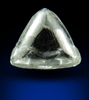 Diamond (0.72 carat cuttable very-pale-yellow macle, twinned rough diamond) from Diavik Mine, East Island, Lac de Gras, Northwest Territories, Canada