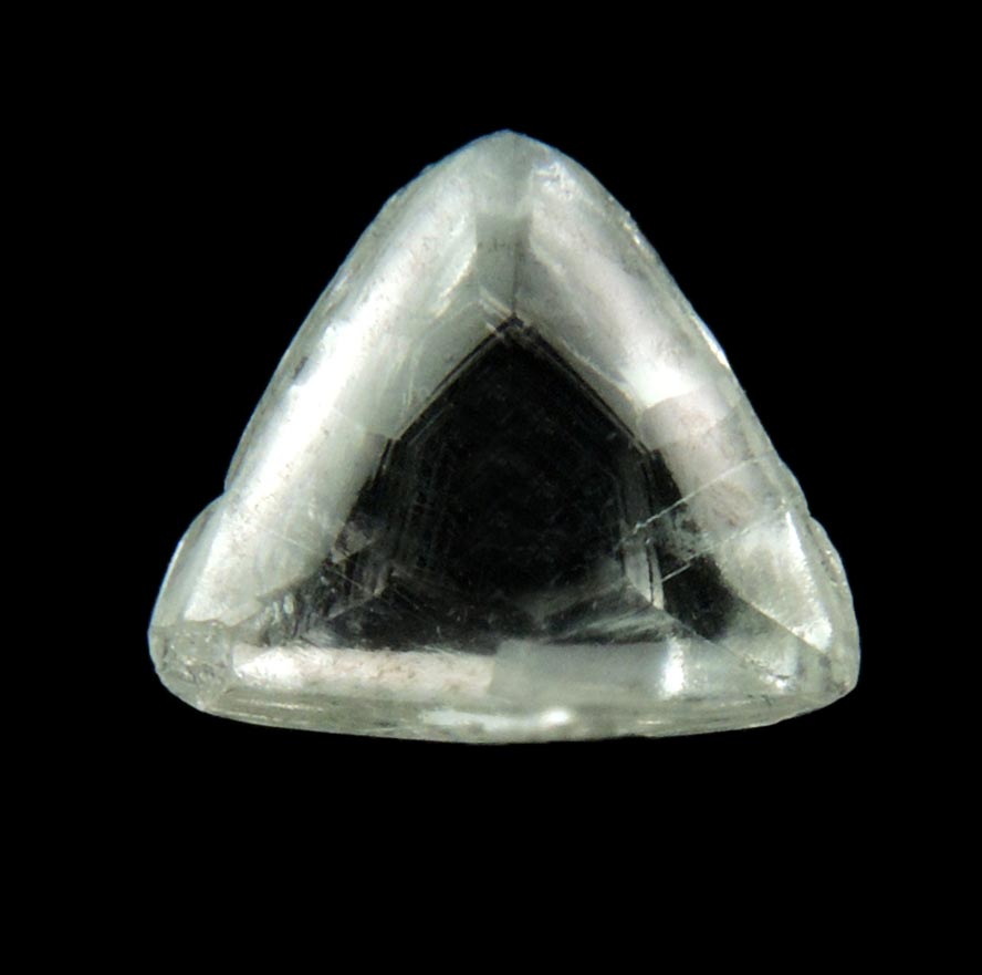 Diamond (0.72 carat cuttable very-pale-yellow macle, twinned rough diamond) from Diavik Mine, East Island, Lac de Gras, Northwest Territories, Canada