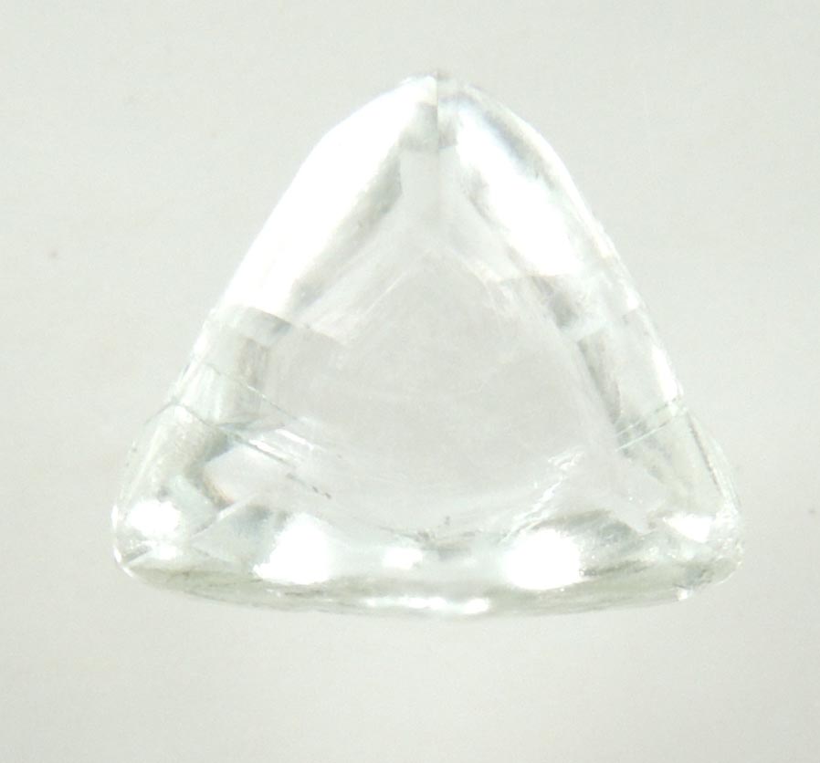 Diamond (0.72 carat cuttable very-pale-yellow macle, twinned rough diamond) from Diavik Mine, East Island, Lac de Gras, Northwest Territories, Canada