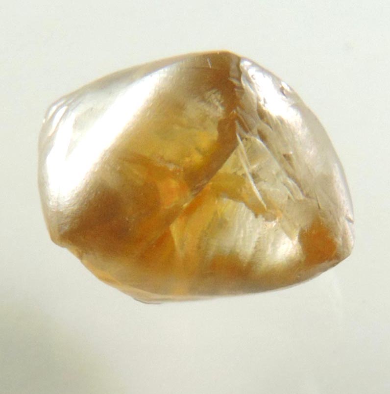 Diamond (2.26 carat yellow-brown asymmetric octahedral uncut diamond) from Venetia Mine, Limpopo Province, South Africa