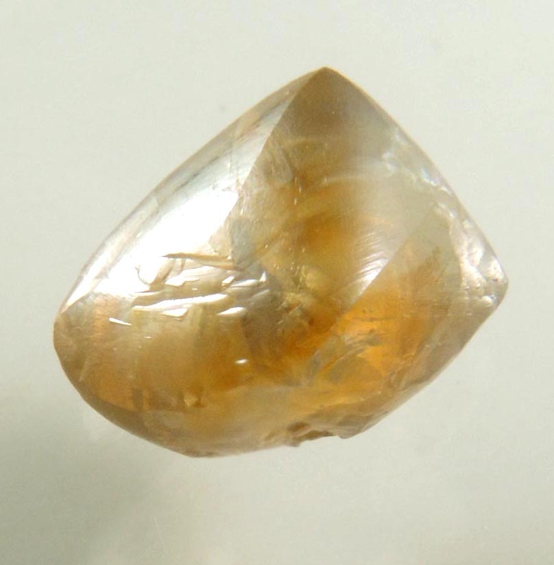 Diamond (2.26 carat yellow-brown asymmetric octahedral uncut diamond) from Venetia Mine, Limpopo Province, South Africa