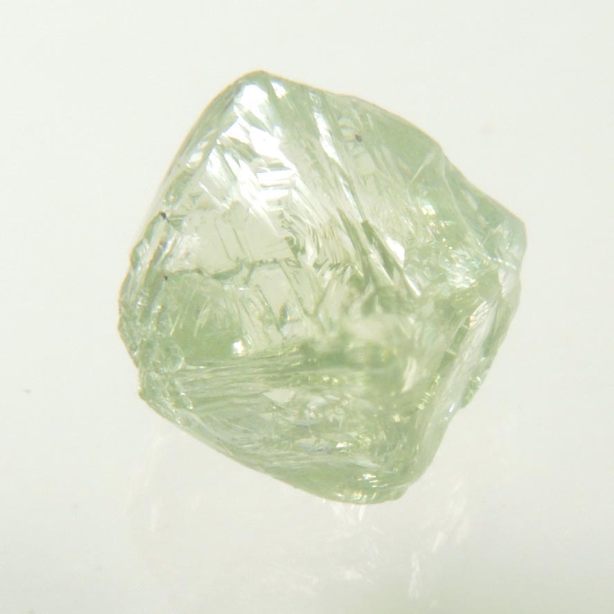 Diamond (1.63 carat superb cuttable gem-grade green octahedral rough diamond) from Almazy Anabara Mine, Sakha (Yakutia) Republic, Siberia, Russia