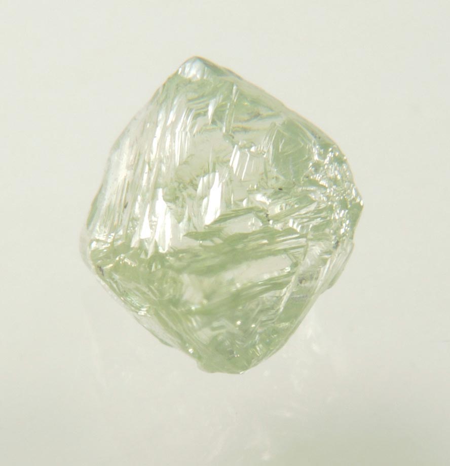 Diamond (1.63 carat superb cuttable gem-grade green octahedral rough diamond) from Almazy Anabara Mine, Sakha (Yakutia) Republic, Siberia, Russia