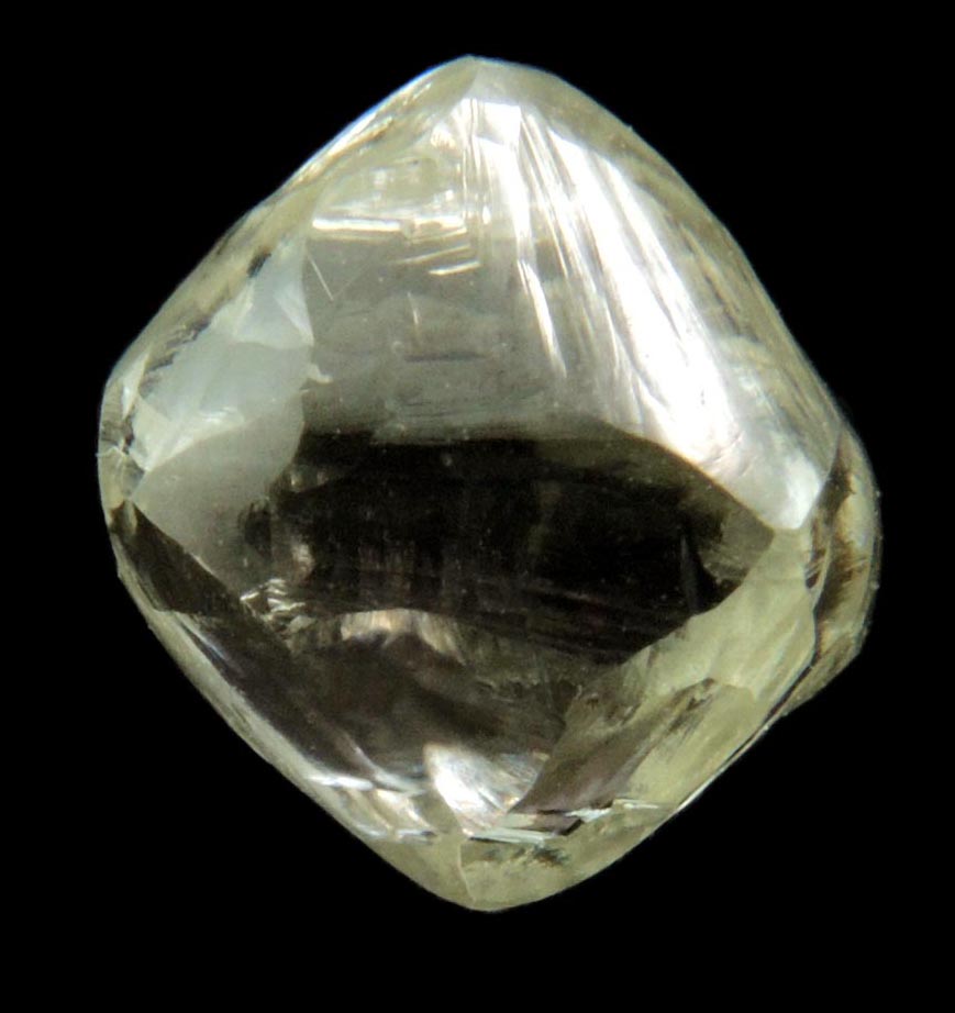 Diamond (2.25 carat superb gem-quality cuttable pale-yellow octahedral diamond) from Almazy Anabara Mine, Sakha (Yakutia) Republic, Siberia, Russia