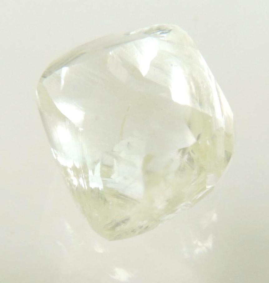 Diamond (2.25 carat superb gem-quality cuttable pale-yellow octahedral diamond) from Almazy Anabara Mine, Sakha (Yakutia) Republic, Siberia, Russia