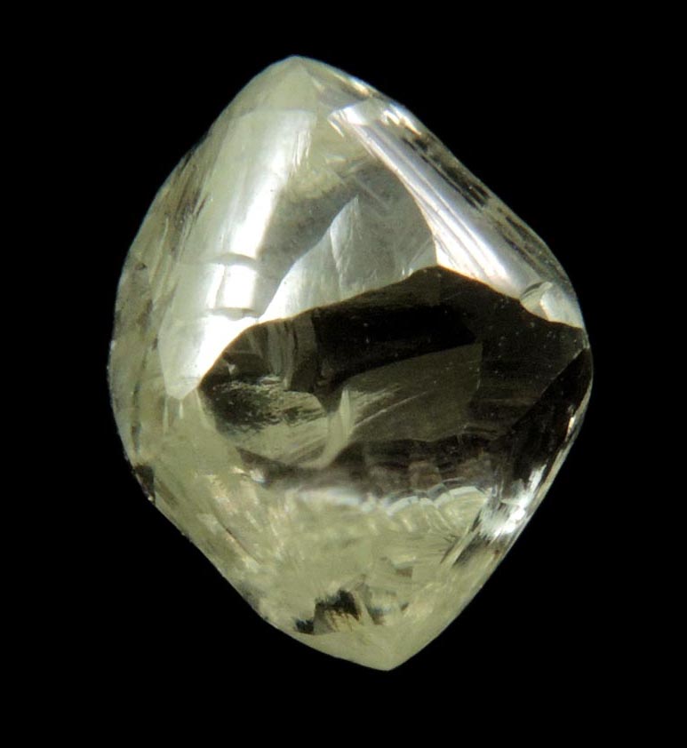 Diamond (2.25 carat superb gem-quality cuttable pale-yellow octahedral diamond) from Almazy Anabara Mine, Sakha (Yakutia) Republic, Siberia, Russia