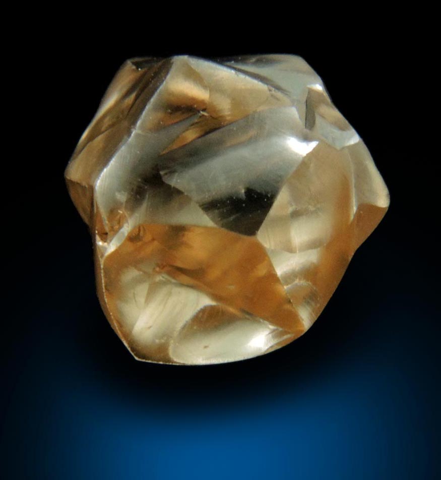 Diamond (3.81 carat superb gem-grade cuttable cognac-colored twinned uncut rough diamonds) from Orapa Mine, south of the Makgadikgadi Pans, Botswana