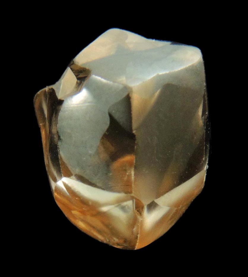 Diamond (3.81 carat superb gem-grade cuttable cognac-colored twinned uncut rough diamonds) from Orapa Mine, south of the Makgadikgadi Pans, Botswana