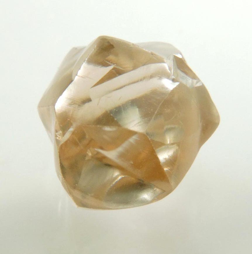 Diamond (3.81 carat superb gem-grade cuttable cognac-colored twinned uncut rough diamonds) from Orapa Mine, south of the Makgadikgadi Pans, Botswana