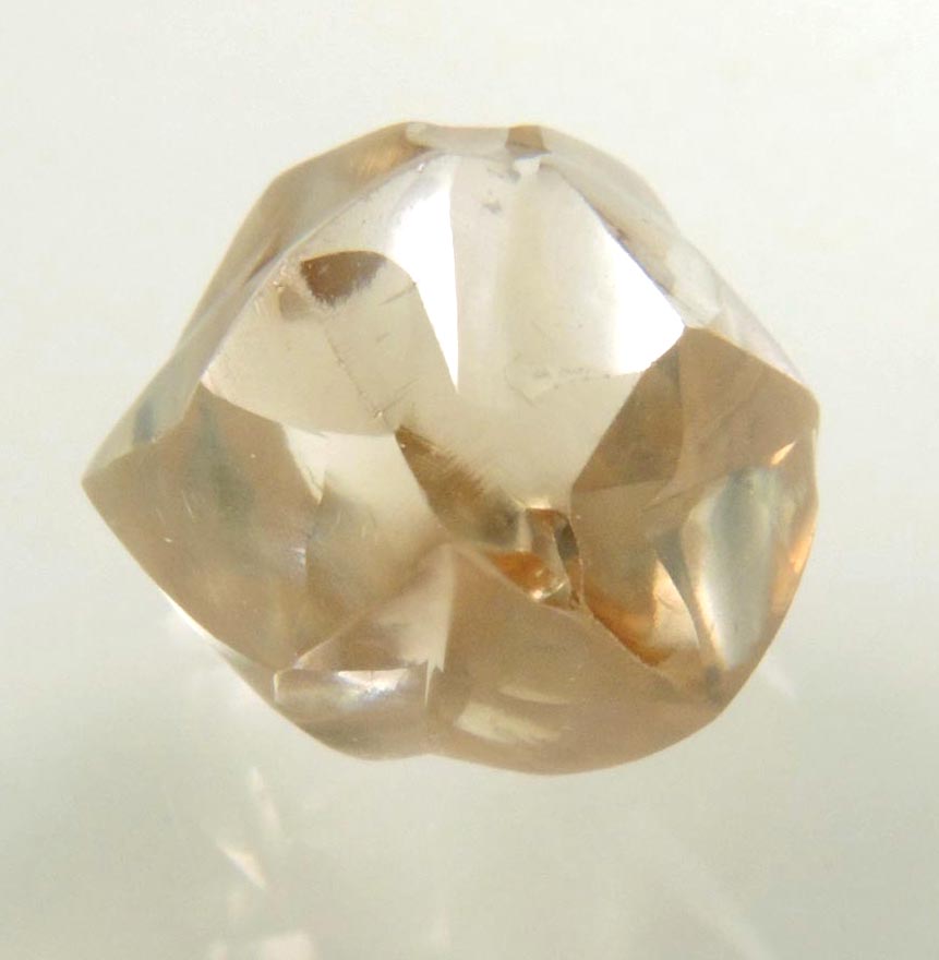Diamond (3.81 carat superb gem-grade cuttable cognac-colored twinned uncut rough diamonds) from Orapa Mine, south of the Makgadikgadi Pans, Botswana