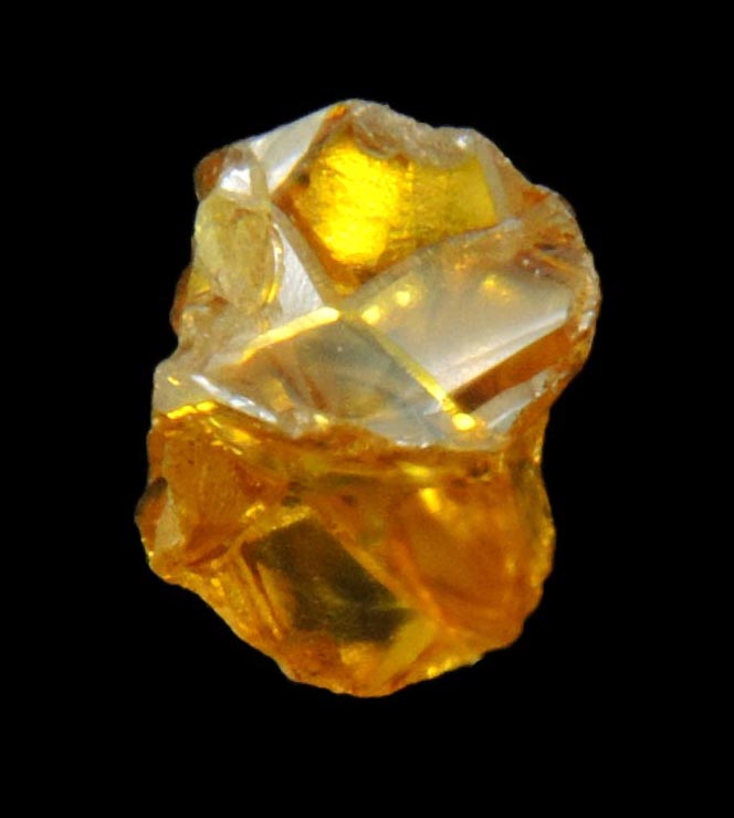 Diamond (0.33 carat fancy intense-yellow cavernous cubic uncut rough diamond) from Mbuji-Mayi, 300 km east of Tshikapa, Democratic Republic of the Congo