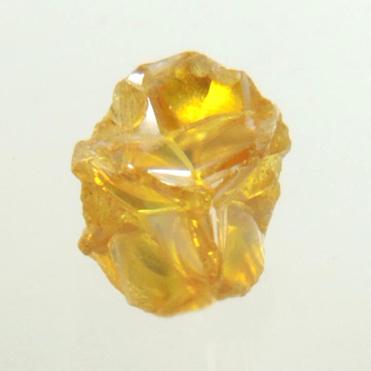 Diamond (0.33 carat fancy intense-yellow cavernous cubic uncut rough diamond) from Mbuji-Mayi, 300 km east of Tshikapa, Democratic Republic of the Congo