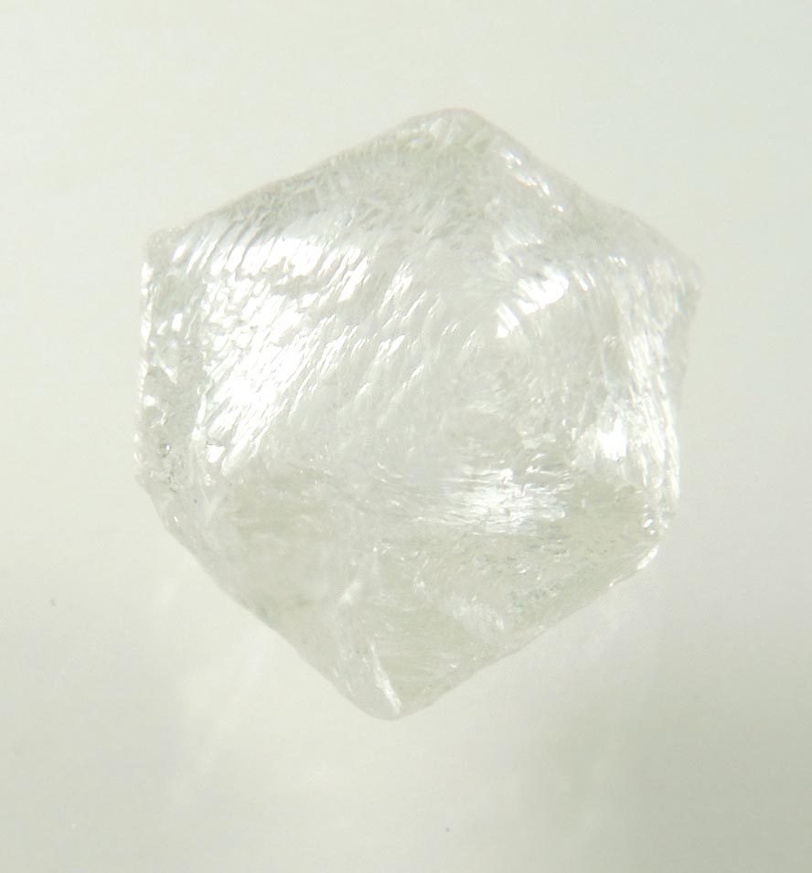 Diamond (2.17 carat superb gem-grade cuttable colorless Star-of-David twinned uncut diamonds) from Orapa Mine, south of the Makgadikgadi Pans, Botswana