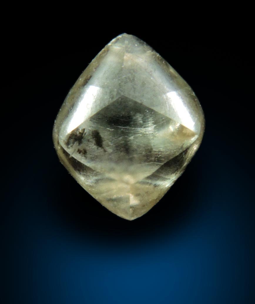 Diamond (1.01 carat cuttable gem-grade pale-gray octahedral rough diamond) from Lunda Norte, Angola