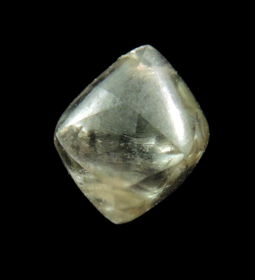 Diamond (1.01 carat cuttable gem-grade pale-gray octahedral rough diamond) from Lunda Norte, Angola