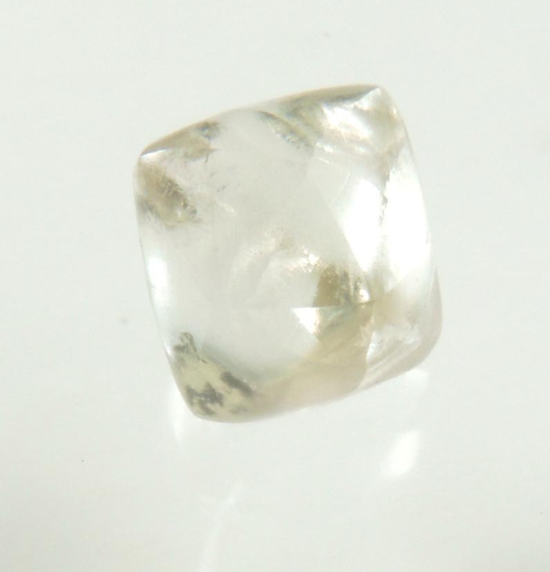 Diamond (1.01 carat cuttable gem-grade pale-gray octahedral rough diamond) from Lunda Norte, Angola