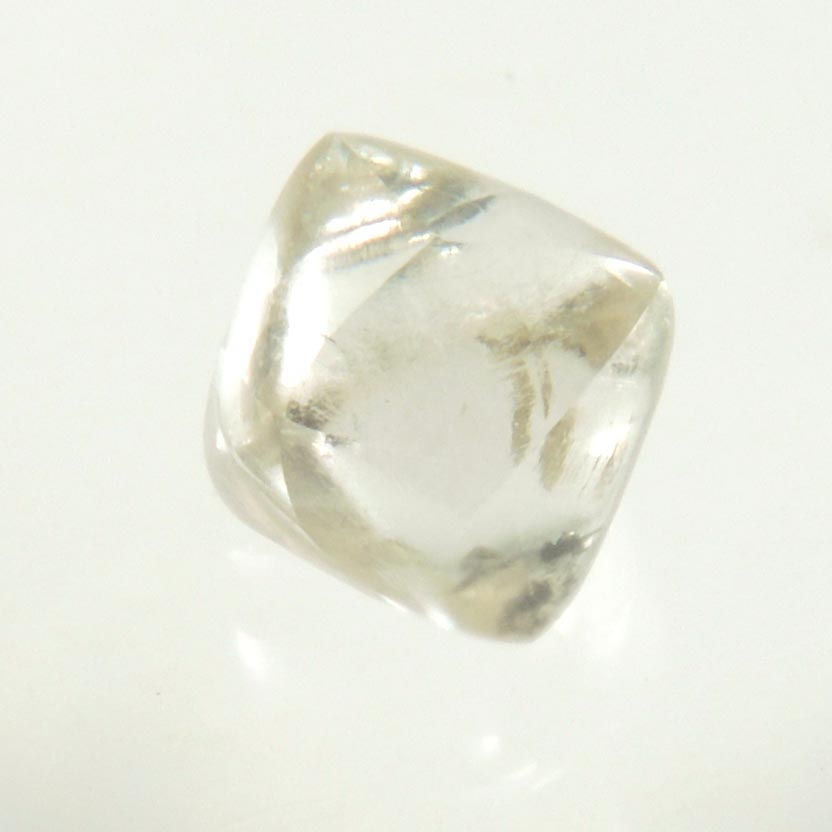 Diamond (1.01 carat cuttable gem-grade pale-gray octahedral rough diamond) from Lunda Norte, Angola