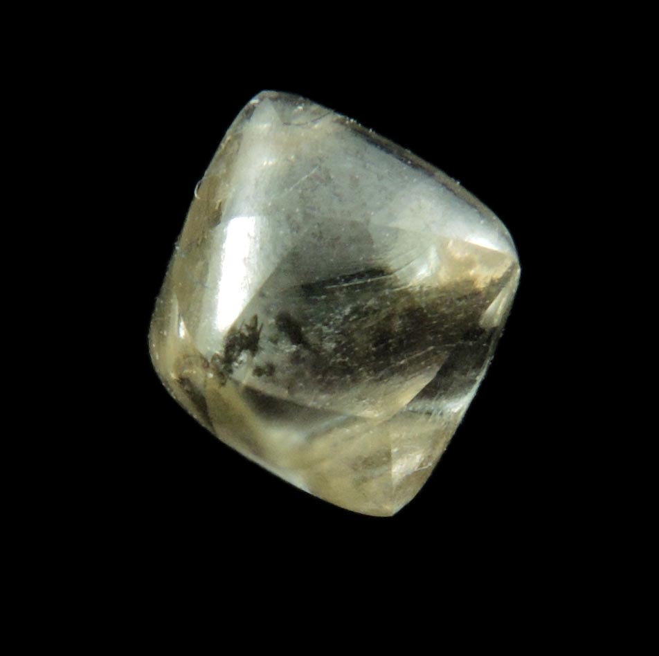 Diamond (1.01 carat cuttable gem-grade pale-gray octahedral rough diamond) from Lunda Norte, Angola