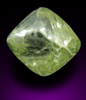 Diamond (3.41 carat superb fancy-green cuttable gem-grade octahedral crystal) from Diamantino, Matto Grosso, Brazil