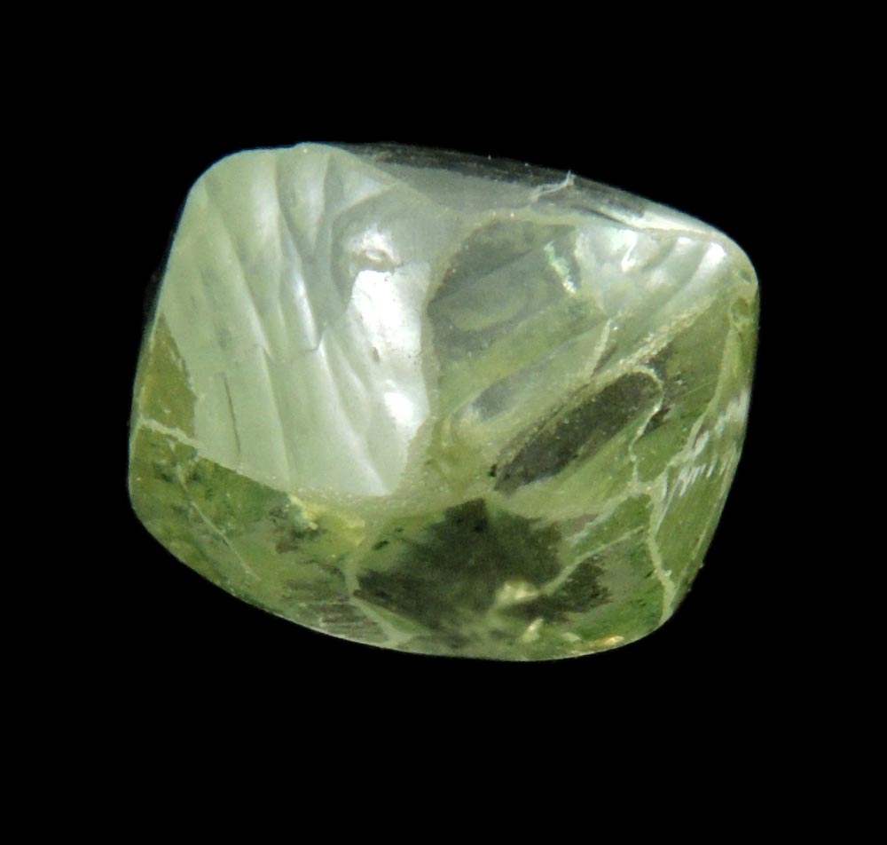 Diamond (3.41 carat superb fancy-green cuttable gem-grade octahedral crystal) from Diamantino, Matto Grosso, Brazil