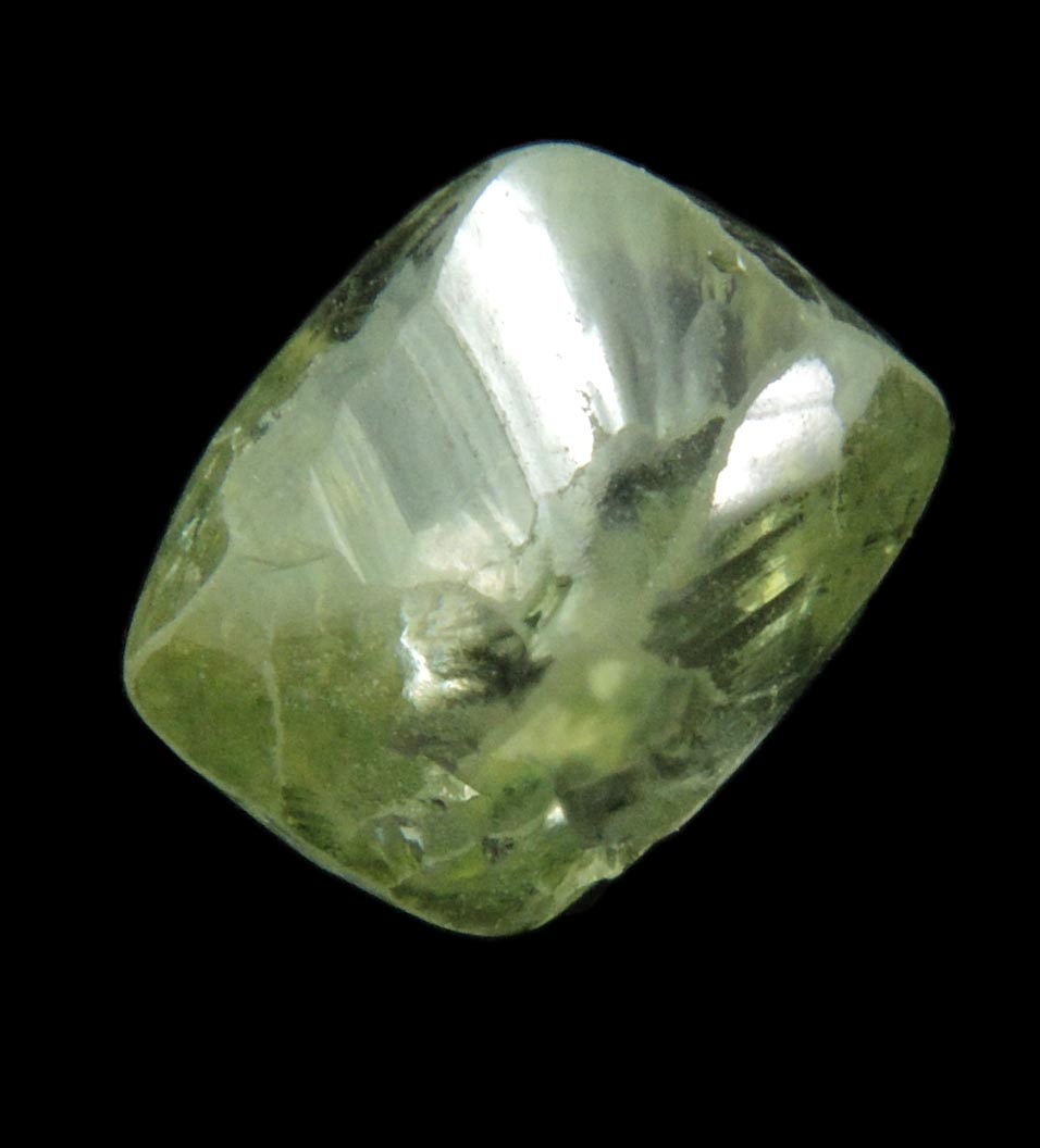 Diamond (3.41 carat superb fancy-green cuttable gem-grade octahedral crystal) from Diamantino, Matto Grosso, Brazil