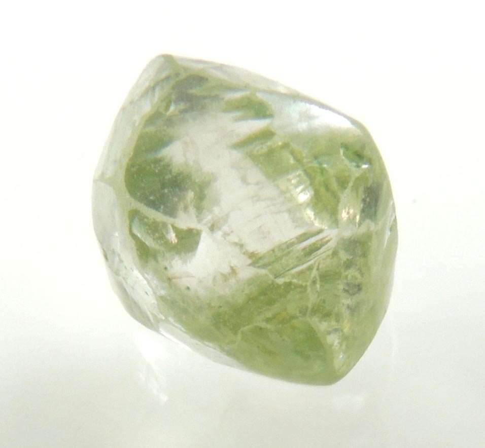 Diamond (3.41 carat superb fancy-green cuttable gem-grade octahedral crystal) from Diamantino, Matto Grosso, Brazil