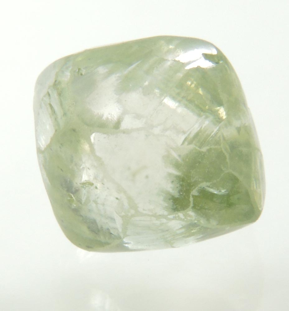 Diamond (3.41 carat superb fancy-green cuttable gem-grade octahedral crystal) from Diamantino, Matto Grosso, Brazil