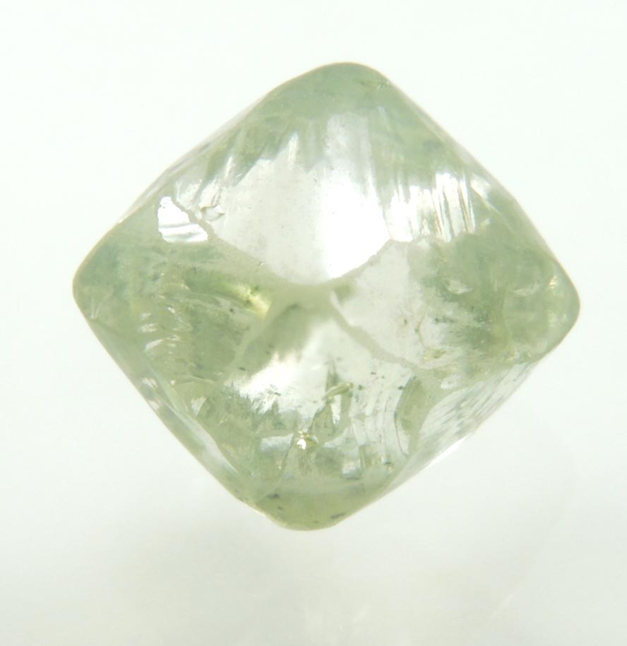 Diamond (3.41 carat superb fancy-green cuttable gem-grade octahedral crystal) from Diamantino, Matto Grosso, Brazil