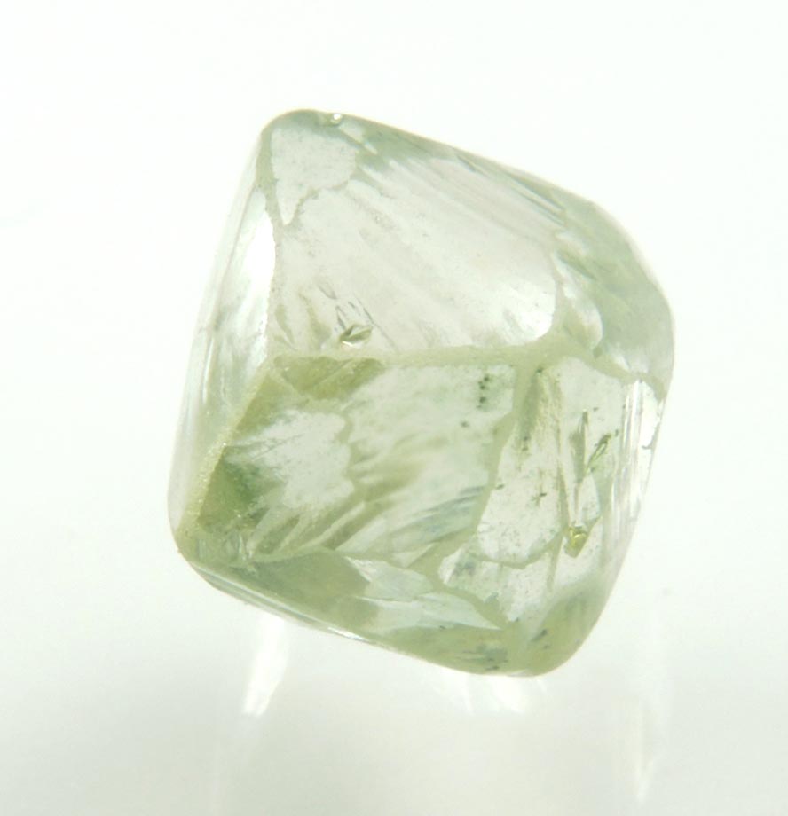 Diamond (3.41 carat superb fancy-green cuttable gem-grade octahedral crystal) from Diamantino, Matto Grosso, Brazil