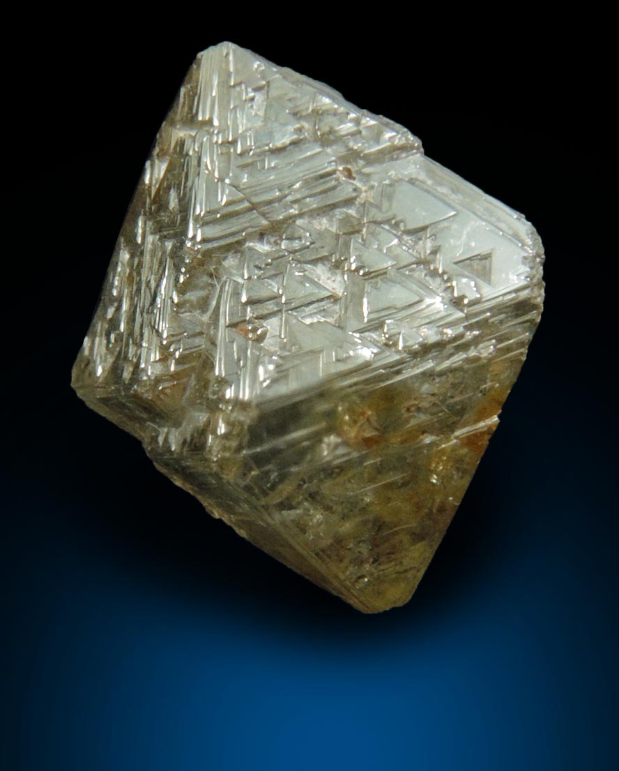 Diamond (9.63 carat brown-gray octahedral crystal) from Oranjemund District, southern coastal Namib Desert, Namibia