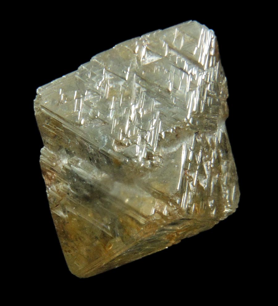 Diamond (9.63 carat brown-gray octahedral crystal) from Oranjemund District, southern coastal Namib Desert, Namibia