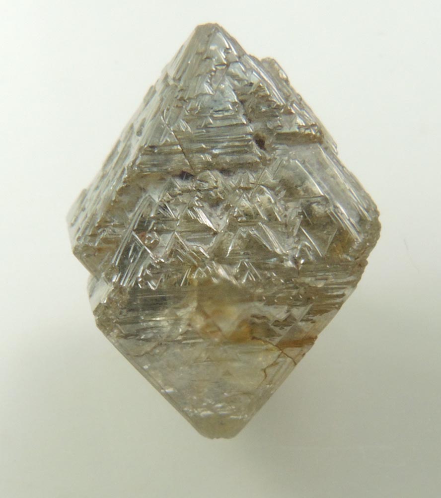 Diamond (9.63 carat brown-gray octahedral crystal) from Oranjemund District, southern coastal Namib Desert, Namibia