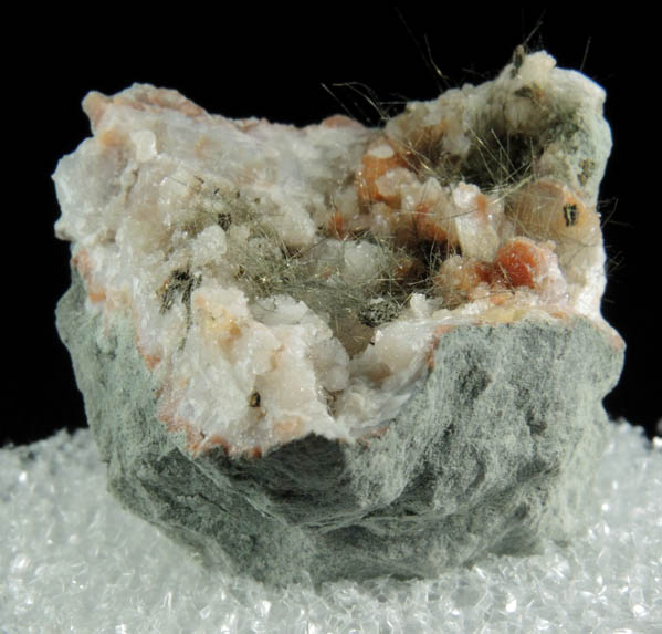 Millerite and Pyrite in Quartz Geode from US Route 27 road cut, Halls Gap, Lincoln County, Kentucky