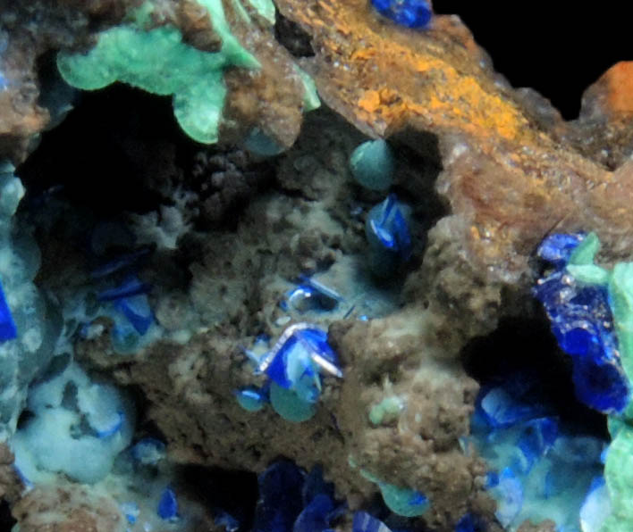 Azurite with minor Malachite from 4750' Level, Morenci Mine, Clifton District, Greenlee County, Arizona