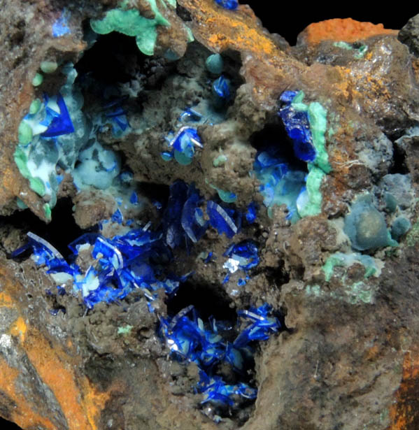 Azurite with minor Malachite from 4750' Level, Morenci Mine, Clifton District, Greenlee County, Arizona