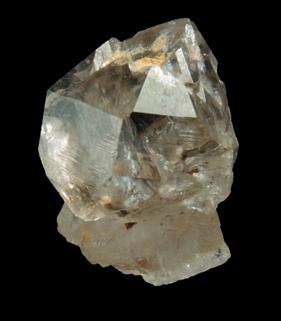 Quartz var. Smoky Quartz on Milky Quartz from Mount Marie Quarry, 7.5 km southeast of Paris Hill, Oxford County, Maine