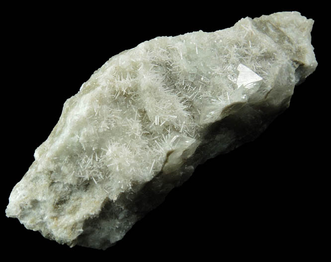 Natrolite over Datolite on Calcite from Millington Quarry, Bernards Township, Somerset County, New Jersey